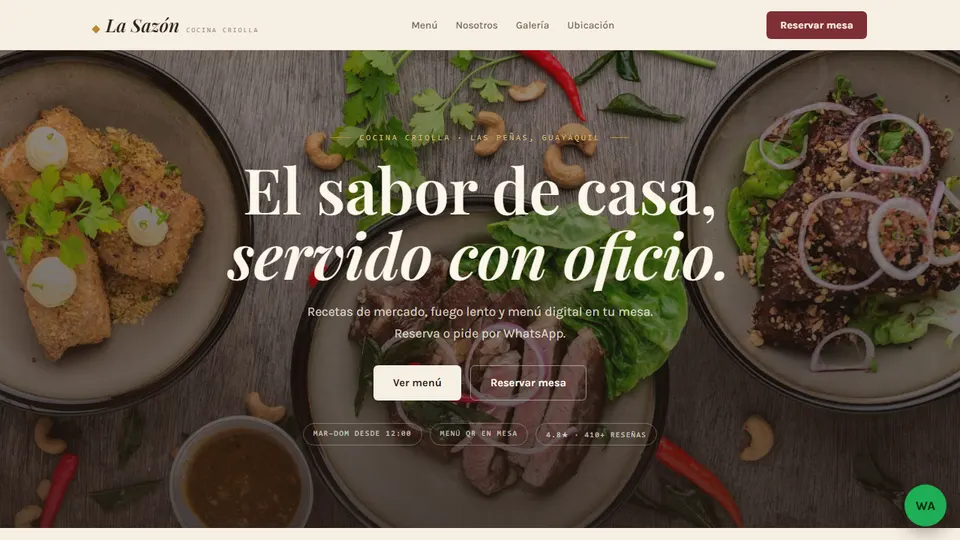 Menú digital QR para restaurante